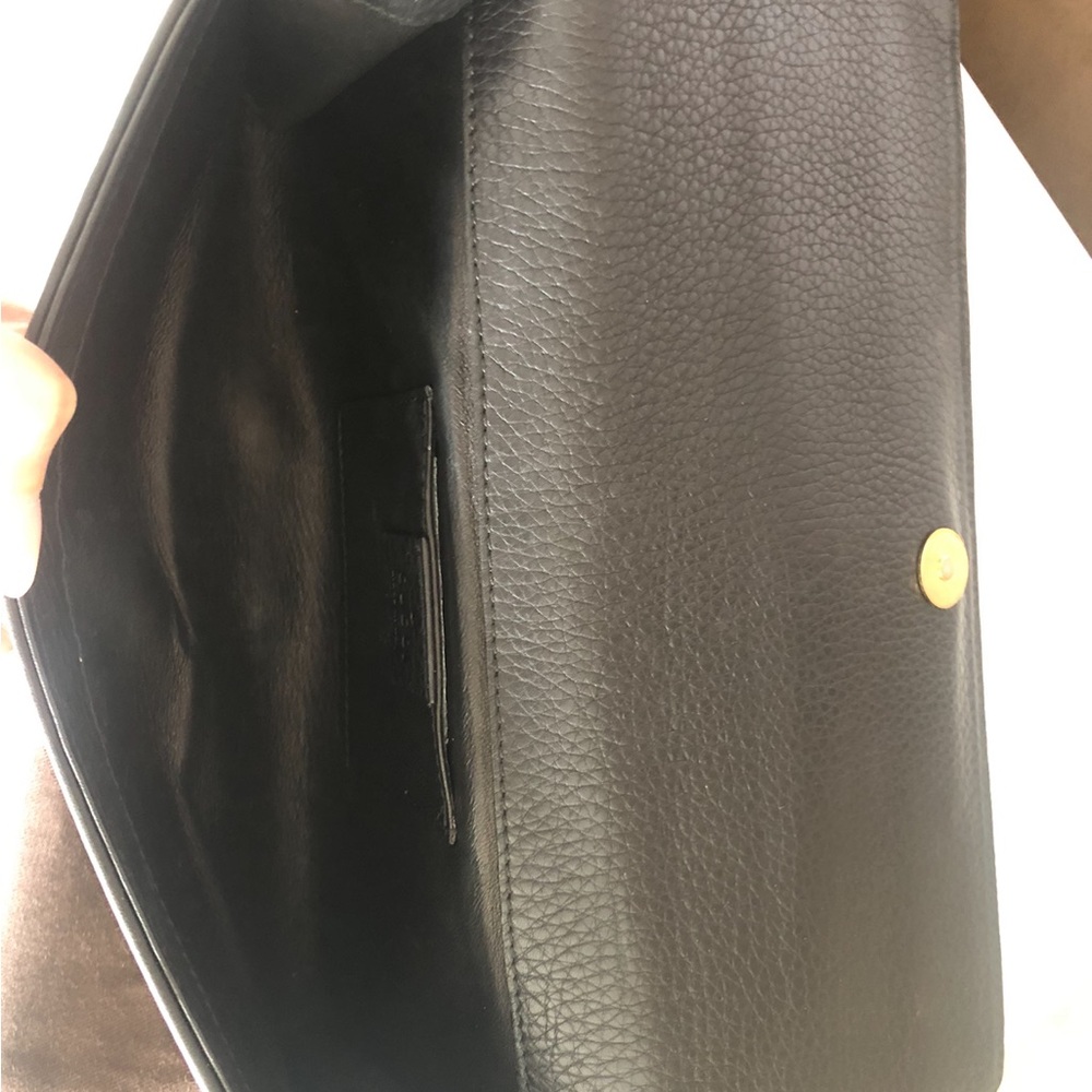 Gucci Black Leather Clutch with Gold Accent - Picture 6 of 9